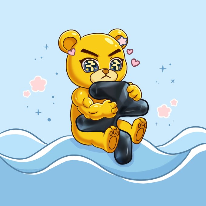 A cute yellow cartoon bear with starry, expressive eyes sits in wavy blue water, hugging a black object with a slightly grumpy expression, surrounded by pink hearts and sparkles.

The image relates to the post by visually personifying how Signal tries to "hug" or cling to every important news event affecting BTC and your portfolio—looking adorable but intensely focused, as if the system wants to embrace and analyze every market signal rather than leave you guessing its impact on your holdings.