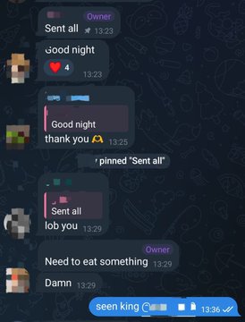 A screenshot of a chat conversation shows user messages like "good night," "Sent all," and "Need to eat something" with timestamps from 13:23 to 13:29, ending with a "seen king" status at 13:36—unrelated to the post's claim about making $20 through web3 jobs.