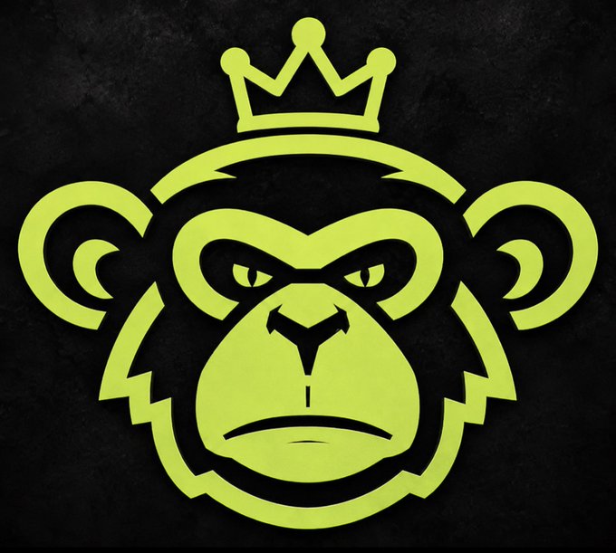 A neon green stylized ape head wearing a three-pointed crown is displayed against a dark textured background, representing the "Suited Ape" NFT brand mentioned in the announcement about their upcoming September 1st mint.