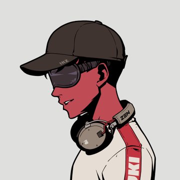 The image features a man wearing a hat, sunglasses, and headphones. He appears to be looking down at something or someone behind him. The caption reads "Came for the JPEG. Stayed for the culture," which suggests that the image is related to a specific culture or artistic style.