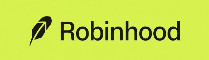 The Robinhood logo displayed as a black feather icon and text on a lime green/yellow background.