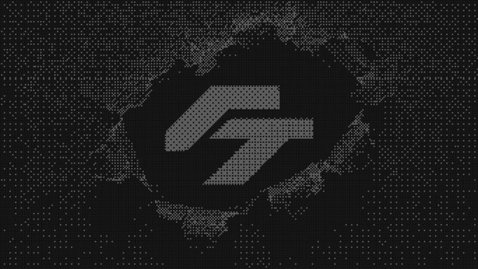 The image shows a stylized logo with intertwined arrows forming a "F" or "G" shape within a circular halftone pattern on a dark background, representing the FlashTrade brand. This visual accompanies a post praising FlashTrade's accomplishments in shipping a profitable product without major funding, with the post being cut off mid-sentence about how proceeds will be distributed if a buyer emerges for the crypto project.