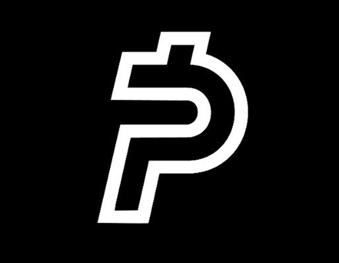 A stylized white letter 'P' logo with a crossbar through the upper portion, displayed on a black background (Pi cryptocurrency).