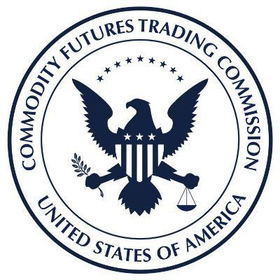 The official seal of the United States Commodity Futures Trading Commission (CFTC), featuring an eagle with a shield, olive branch, and scales, surrounded by stars.