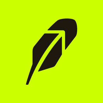 A black feather icon on a bright chartreuse green background, representing the branding/logo for the $CASHCAT memecoin highlighted as a top-performing token on Robinhood Chain with substantial DEX trading activity.