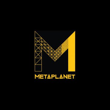 The image displays the MetaPlanet logo featuring a stylized yellow geometric "M" design on a black background, with the company name "METAPLANET" written below it. The logo visually represents the company mentioned in the post that has partnered with JPYC and Progmat to develop Bitcoin-backed tokenized credit products in Japan.