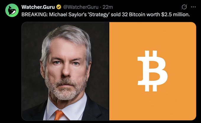 The image features a man with an orange square logo that appears to be a Bitcoin symbol. He is wearing a suit, tie, and has grey hair. The man's headshot is overlaid on the image with text, likely from a Twitter account or other social media platform. There is a small announcement about a businessman who has made a fortune by selling Bitcoins, and it is set to be released on May 31st. However, there are indications that he might have locked in $900 of profit at some point during his Bitcoin venture, indicating the possibility of potential disputes arising from this transaction.
