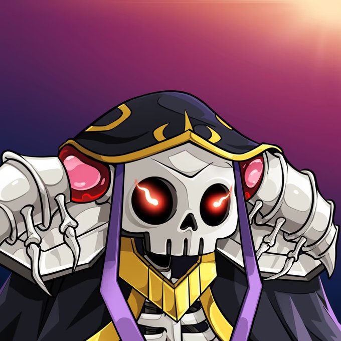 The image features a cartoon character with a skeleton head, wearing a purple robe and gold crowns. The character appears to be posing or standing against a purple background that has a gradient effect. In the bottom right corner of the image, there is text that reads "Another @DedGorgez 1/1 just sold for 2.2 ETH!". This suggests that the character might have been sold at an auction for a certain amount of money, possibly in the form of ether or cryptocurrency.