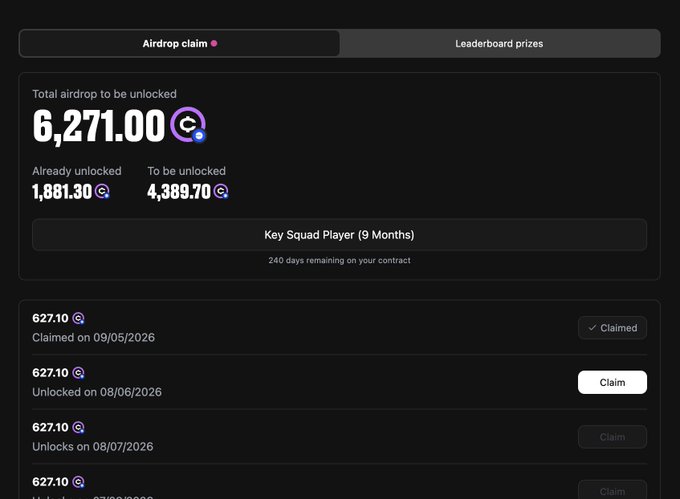 The image shows a screenshot of an online page, which appears to be about claiming a reward from a website or social media platform for participating in some sort of contest, competition, or promotional activity related to football (or more specifically, World Football). The webpage displays several details and options that require the user's attention. The main focus is on the claim process, which seems to be rolling out over time. It highlights how the user might need to reconnect their wallet or wait for further instructions before they can receive a reward.