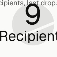 The image displays a large "9" above the word "Recipients," with the partial phrase "cipients, last drop" visible at the top, highlighting the limited number of wallets—9—that received the $ANSEM airdrop, one of which netted $872,000.