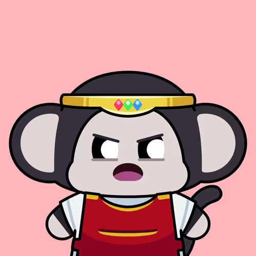 A cartoon monkey character wearing a golden headband with colorful jewels and a red and gold outfit, with an angry expression and open mouth.