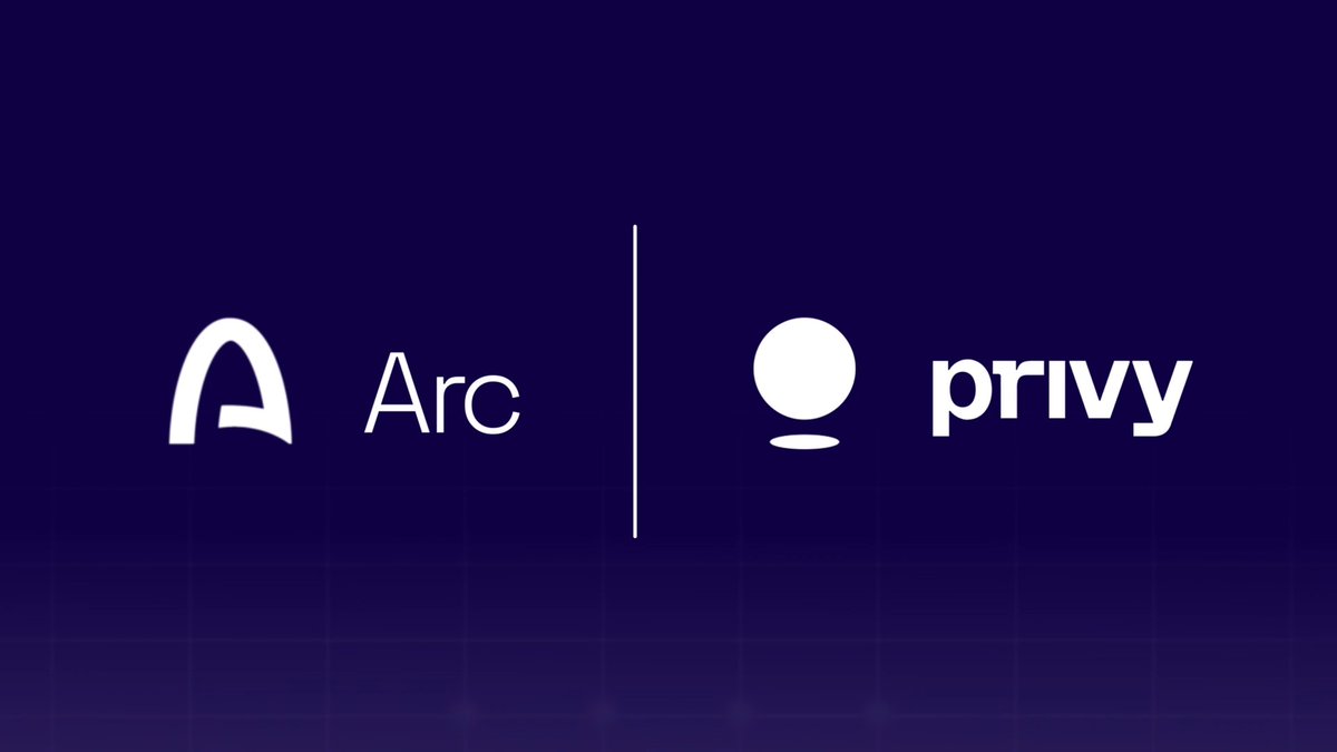 Logo graphic on a dark blue grid background displaying 'Arc' with a stylized 'A' icon and 'privy' with a circle/baseball icon, separated by a vertical line.
