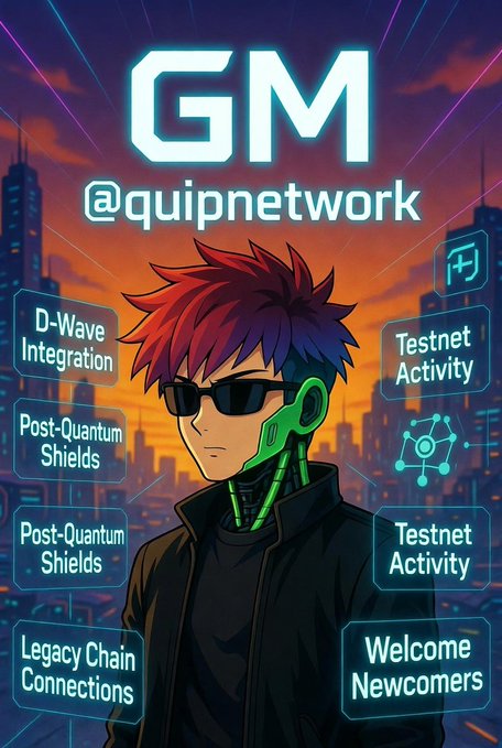 "The GM @quipnetwork logo is for a new website called Quip Network, which has information about testing networks and integration with D-Wave machines."