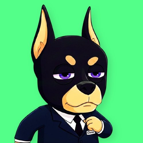 The image features a cartoon dog wearing a suit, tie, and mask with purple eyes, giving it a unique and amusing appearance. The dog appears to be dressed up as if it were a businessman or a character from a storybook. The caption below the image reads "GM Web3 family" which is likely related to the post about GM Web3.