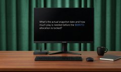 A computer monitor on a desk displays text reading 'What's the actual (negative bias) pitch here, much play is needed before the $SOL10 inflection is tested' against a green curtain backdrop.