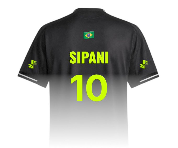 The image features a black soccer jersey with the number 10 displayed prominently across the front, along with a green and yellow design. The background of the image is white, which contrasts with the dark color of the jersey. There are two thumbs up signs in the bottom right corner of the photo, indicating that the viewer has found the post interesting or entertaining.
