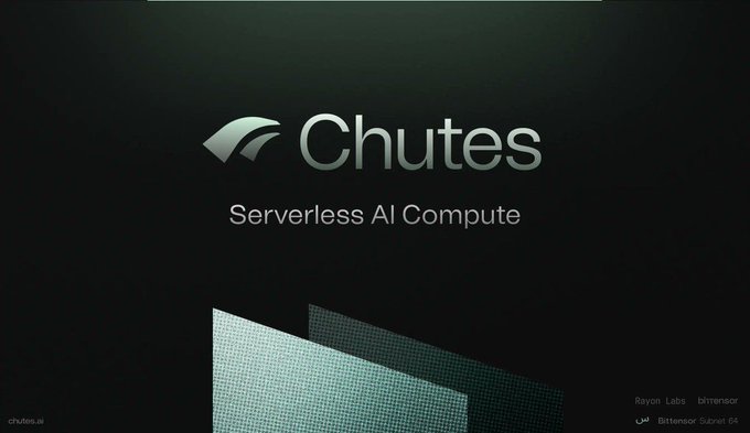 The image features a poster or advertisement for Chutes, an AI project that focuses on intelligence and trust. The poster displays the name of the project along with its main goal - to create real demand for services related to AI inference and computing rather than just speculation around AI tokens. The poster also highlights the importance of trust in this context, as it is crucial for people to believe in the project's ability to deliver on its promises.