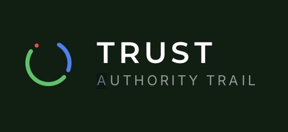The image displays a logo with a circular design featuring green and blue gradient segments and a small red dot, accompanied by the text "TRUST" in bold white letters and "AUTHORITY TRAIL" in smaller gray text beneath it, set against a black background.

The image relates to the post by introducing "Trust Authority Trail," a solution aimed at simplifying asset verification across multiple blockchains, eliminating the need for users to manually check individual block explorers like Hashscan, Etherscan, or Basescan to confirm the authenticity and provenance of tokens, NFTs, and real-world assets.