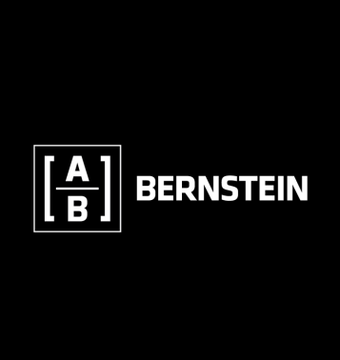The image displays the Bernstein logo, featuring "[A/B]" inside a square bracket design alongside the company name in white text on a black background. The image relates to the post by branding the financial advisory firm Bernstein, which is the analyst firm providing the $150K Bitcoin price prediction cited in the breaking news.
