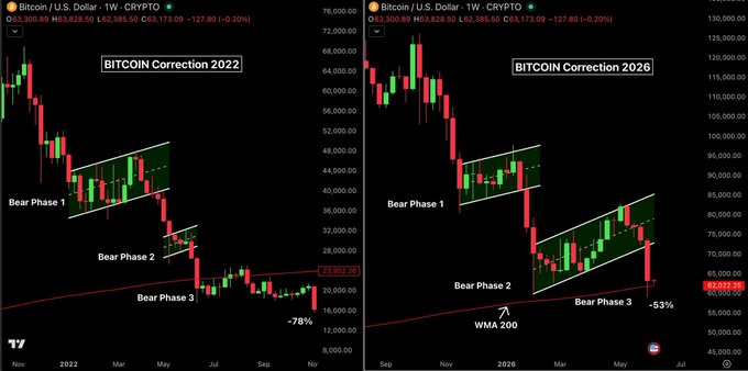 The image presents two charts side by side that display Bitcoin's price trends over several months. The first chart depicts a bearish trend with the Bitcoin price dropping sharply, while the second chart shows a more bullish pattern with the Bitcoin price increasing steadily. Both charts demonstrate the fluctuations and movement of Bitcoin prices, providing valuable information for investors who are interested in studying market behavior and making informed decisions about their investments.