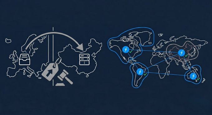 The image shows a comparison between two different countries' internet privacy laws. One country has strict data protection regulations, while the other does not have any specific rules or restrictions regarding personal data storage by companies. The image also includes a map of Europe with various countries labeled and their respective internet privacy laws.