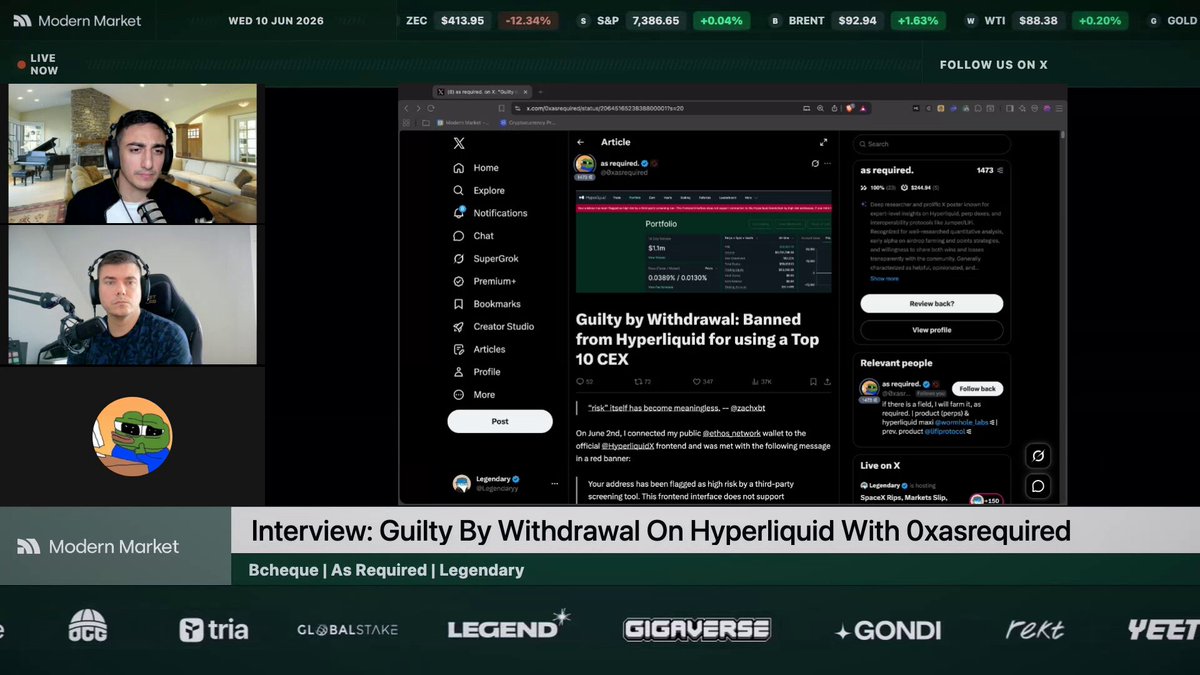The image shows a screen displaying a conversation between two people over a video call. The participants are discussing the recent news of someone being charged with a crime, specifically, they are talking about a person who was charged with withdrawing money from an offshore account using cryptocurrency. The conversation is taking place in a chat window on the screen, and there are logos visible around the edges indicating that this might be a social media platform or messaging app where people can communicate with each other.