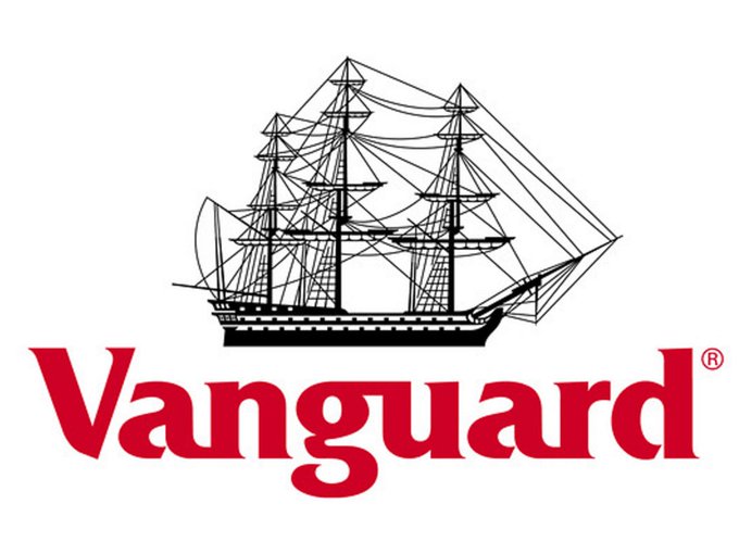 The Vanguard logo featuring a black silhouette of a sailing ship above the red 'Vanguard' brand name with a registered trademark symbol.