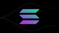 The blue and purple Solana logo sits on a black background.