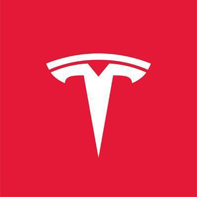 The Tesla logo, featuring a white stylized 'T' on a red background.