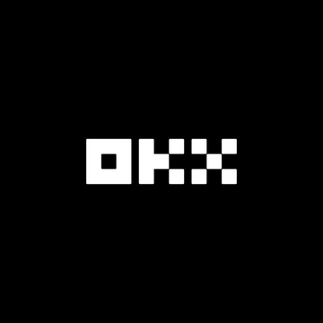 The OKX cryptocurrency exchange logo, rendered in white on a black background.