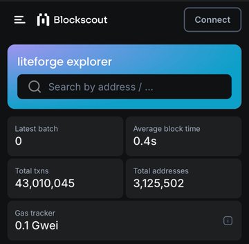 The image shows an app screen with a list of transactions for LitecoinVM, including total transactions, addresses, block times, and gas consumption. The post suggests that @LitecoinVM will hit 100M transactions before Mainnet.