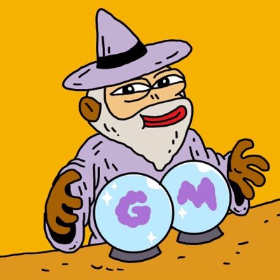 A cartoon depiction of a wizard in a purple hat and robe, holding two crystal balls containing the letters 'G' and 'M', referencing Google and Meta, on an orange background.