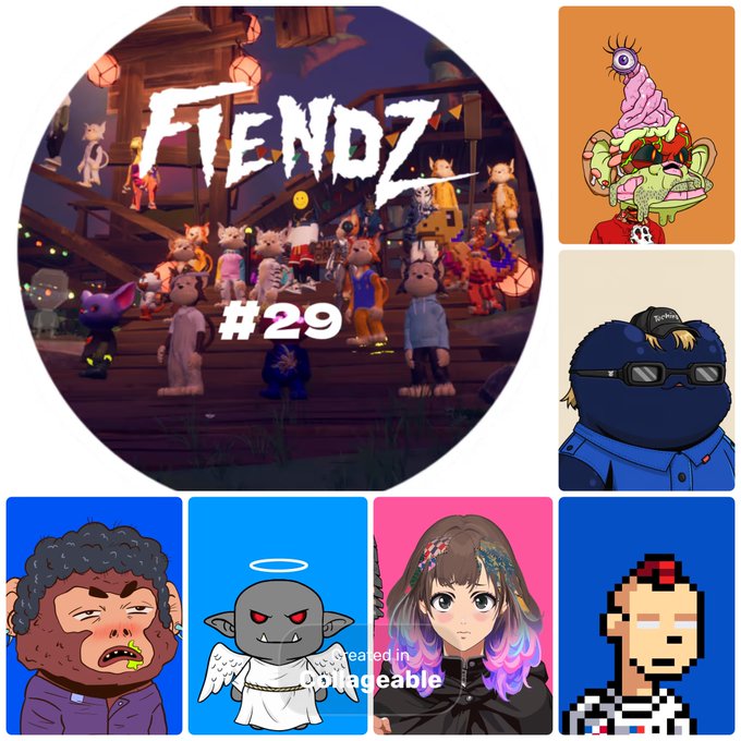 The image features a collection of six different cartoon characters, each with their own unique style and appearance. The characters are arranged in two rows, with three characters in each row. The characters include an angel, a gnome, and a pirate. Each character is accompanied by a description that provides some insight into their personality or backstory. The image also includes text elements such as the words "Fiendz" and "29", which may be related to the post's theme or content.