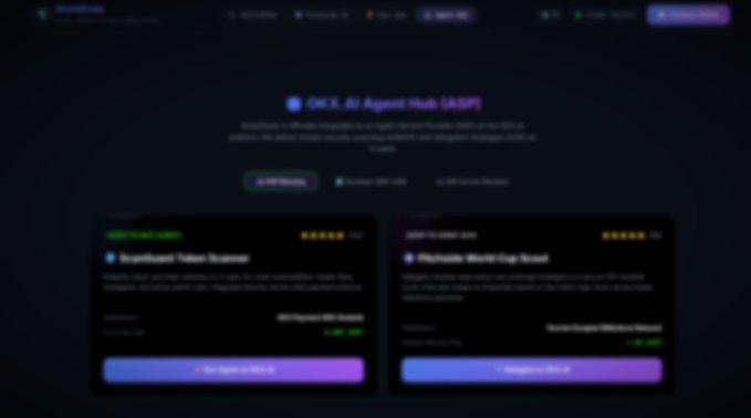 A dark-themed website interface for an AI Agent Node (AIP) product, featuring sections for Scroll-Based Token Economy and Photon World-Cup Event with blurred details.