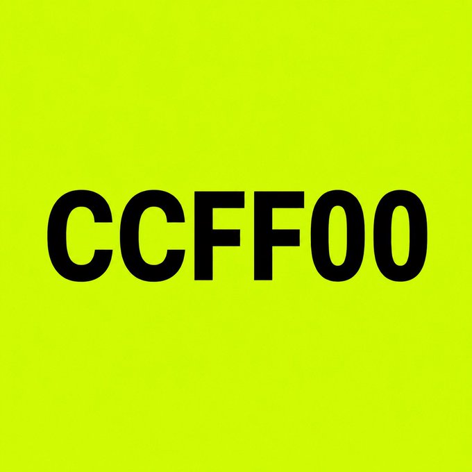 The image displays the ticker "CCFFOO" in bold black text on a vibrant yellow-green background, which appears to be a stylized or fictional ticker being used as a "fast pass" to access RobinhoodCrypto's NFT scene.