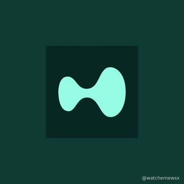 A dark green square logo featuring a light teal abstract, blob-like shape in the center, with the watermark '@watchmewsx' in the bottom right corner.