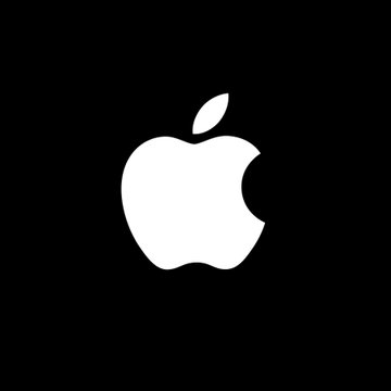 The image shows the iconic white Apple logo on a black background. In the context of the post, it represents Apple Inc. as the first major real-world asset to be tokenized on the XRP Ledger, marking a significant milestone in bringing traditional stocks onto blockchain infrastructure.