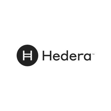 The image shows the Hedera logo, featuring a black circular icon with a white "H" next to the word "Hedera" in bold black text. The logo relates to the post by representing Hedera's blockchain technology, which is powering Merck and The Hashgraph Group's cocoa traceability pilot alongside PwC Germany to create tamper-proof digital product passports.