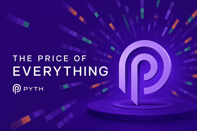 urn of purple light against a dark blue background, with the text "The Price of Everything" and "Pyth" below it.