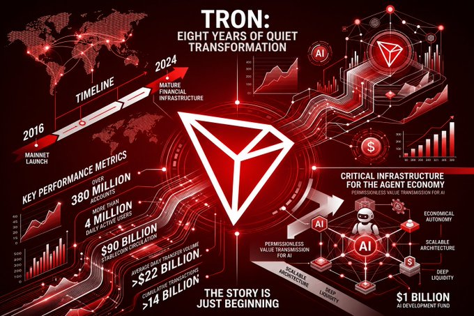 𝐀𝐨𝐧𝐥𝐚𝐦𝐞𝐬 𝐌𝐡𝐢𝐭, TRON's mainnet launch that has evolved into a critical infrastructure for global value movement.