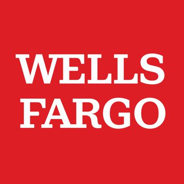Red square logo with white text reading "WELLS FARGO" stacked in two lines.