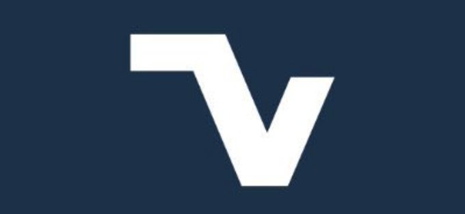 The image shows a stylized white "V" logo on a dark blue background, which appears to be the branding for the project $RIV (Rivet), a DeFi project that the post highlights for its high staking yields and promising fundamentals despite its low market cap.