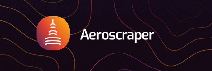 A logo and text reading 'Aeroscraper' is displayed against a dark purple background with colorful wavy lines.