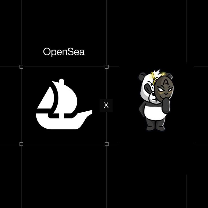A dark-themed graphic displaying the OpenSea logo and text alongside a cartoon panda character holding a smaller character, with an 'X' between them suggesting a removal or disconnect.