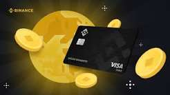 A promotional image for Binance featuring its black Visa card floating against a golden coin backdrop with the Binance logo, visually reinforcing the post's message about preparing for the Binance Card launch in Pakistan by completing KYC verification.