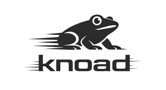 The logo depicted in the image is for a company named Knoad, featuring a stylized illustration of a frog. The accompanying post hints at a promotional offer involving the Knoad brand, suggesting that holders of a product or title referred to as "@LASTG3N" will receive additional benefits. The playful use of the word "knoad" in the caption aligns with the company's logo, emphasizing a theme of knowledge or insight, which could be part of the campaign's messaging.