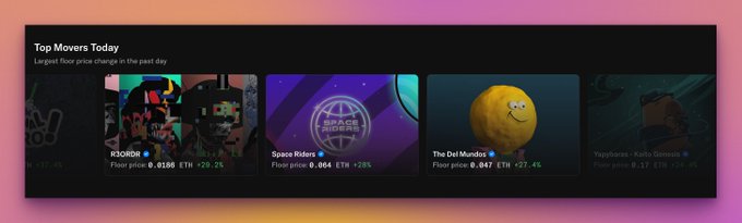 The image shows a list of videos from the streaming platform, SpaceRiders, with three different video titles displayed at the top of the page. The first video has a rating of 4.5 stars, while the other two have ratings of 3.0 and 2.6 stars. The post also mentions that @SpaceRidersXYZ is a Top Mover on @opensea again, indicating their popularity among users. Additionally, there are some numbers in the image, possibly representing the number of views or likes for each video.