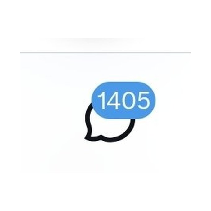 A notification icon showing a speech bubble with the number 1405, indicating unread messages on a messaging app.