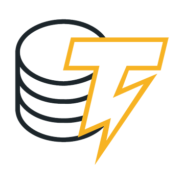 The image shows a logo featuring a stack of dark navy coins or discs paired with a yellow lightning bolt symbol. It relates to the post as a stylized graphic for digital asset and cryptocurrency news, complementing headlines about payment expansions by Binance US and Coinbase's tokenization efforts.