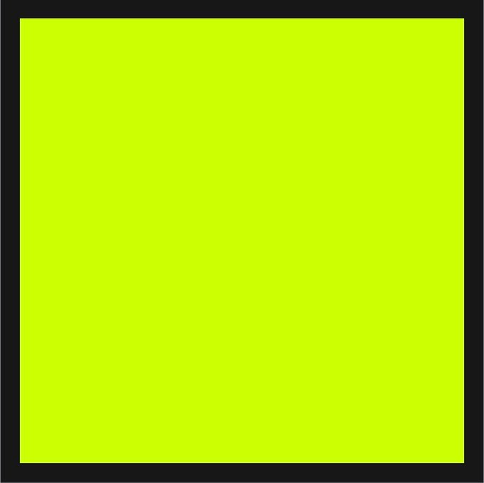 A solid olive-green square with a black border.